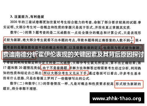费迪南德分析霍伊伦表现的关键因素及其背后原因探讨